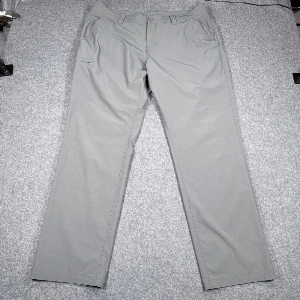 Columbia Mens 40x32 Omni-Shield Gray Straight Leg Hiking Pants AM8655